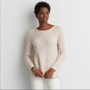 American Eagle amazingly soft cream scoop neck knit sweater